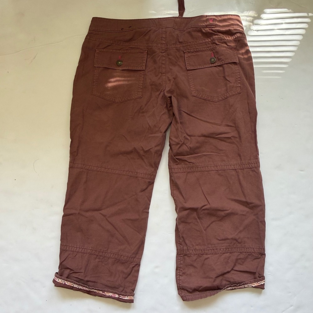 Y2K American Eagle Brown Utility Cargo Capris Boho Granola vintage gorpcore camp - Picture 7 of 8